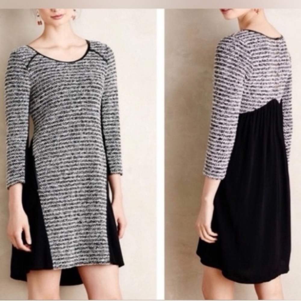 Maeve Black and Gray Long Sleeve Dress